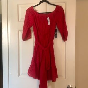 Pink dress with tie at waist